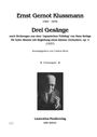 Ernst Gernot Klussmann (1901-1975): Drei Gesänge nach Dichtungen aus dem "Japanischen Frühling" von Hans Bethge mit Begleitung eines kleinen Orchesters op. 5 (1937), Noten