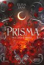"Elisa Iani. Prisma. Tra luce e abisso. Romanzo. Newton Compton Editori." Eine Mondsichel vor rotem Hintergrund.