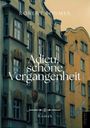"Adieu, schöne Vergangenheit" von Robert Bodmer, Roman. Historische Gebäude in grün und gelb mit verzierten Fassaden.