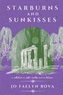 "STARBURNS AND SUNKISSES", darunter "a collection in myth, reality, and in-between". Illustration von Säulen, Weiden, Mond.