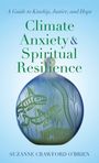 Text: "Climate Anxiety & Spiritual Resilience" und "Suzanne Crawford O’Brien". Flasche mit Leiter, zwei Fischen und Hütte.