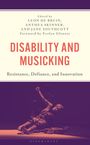 Texte über den Herausgeber: Leon de Bruin und andere. Titel: Disability and Musicking. Bild: Person auf Bühne mit Gitarre.