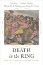 "Death in the Ring: Violent Ends in Combat Sports." Illustration zeigt einen Kampf mit umstehenden Leuten.