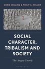 SOCIAL CHARACTER, TRIBALISM AND SOCIETY. The Angry Crowd. Eine rote Figur in der Mitte umgeben von grauen Figuren.