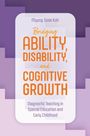 "Bridging Ability, Disability, and Cognitive Growth" von Myung-Sook Koh. Abstrakte, violette und weiße Hintergrundgestaltung.