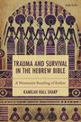 Text: "Trauma and Survival in the Hebrew Bible: A Womanist Reading of Esther" von Kamilah Hall Sharp. Oben stilisierte Figuren.
