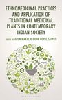 Buchtitel über ethnomedizinische Praktiken in Indien; mittig grünes Mörser-Logo mit Pflanzen und Symbolen umgeben.