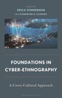Text: "FOUNDATIONS IN CYBER-ETHNOGRAPHY. A Cross-Cultural Approach." Bild zeigt ein Netzwerk über einer Weltkarte.