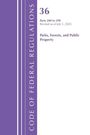 "36 Parts 200 to 299, Revised as of July 1, 2025, Parks, Forests, and Public Property." Lila vertikaler Balken links.