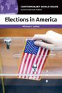 Titel: "Elections in America". Autor: Michael C. LeMay. Hand steckt American Flagge in transparente Wahlurne.