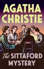 "AGATHA CHRISTIE, The Sittaford Mystery." Illustration: Sechs Personen bei einer Séance an einem Tisch.