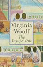 „Virginia Woolf: The Voyage Out“ steht in der Mitte. Farbenfrohe, abstrakte Szenerie mit Pflanzen und Möbeln.