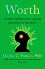 "Worth" - The new science of self-esteem and secure attachment. Illustration: Silhouette mit strahlendem Kopf auf grünem Hintergrund.