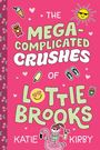 "The Mega-Complicated Crushes of Lottie Brooks" in bunten Buchstaben, umgeben von Eis, Sonne und Flamingo-Illustrationen.