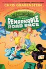 Text: "Chris Grabenstein", "Ms. Pennypickle's Remarkable Road Race". Kinder laufen freudig in gelber Kleidung.
