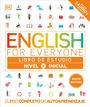 "English for Everyone: Libro de estudio, Nivel 2, Inicial. Nueva edición." Oben und unten farbige Symbole und Illustrationen.
