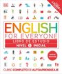 "ENGLISH FOR EVERYONE, LIBRO DE ESTUDIO, NIVEL 1 INICIAL, NUEVA EDICIÓN" mit verschiedenen bunten Ikonen.