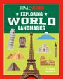 "TIME for KiDS EXPLORING WORLD LANDMARKS by James Buckley Jr." Illustration berühmter Wahrzeichen, Eiffelturm im Zentrum.