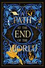 "Everything Rises: A Path at the End of the World - Megan E. Beam." Goldene Schrift, blaue Ornamente, Vögel, Schere.