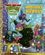 Text: "Teenage Mutant Ninja Turtles: Mutant Mayhem - Holiday Heroes". Illustrierte Schildkröten im Schnee, Stadt und Taxi.