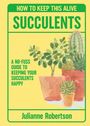 "How to Keep This Alive: Succulents. A no-fuss guide to keeping your succulents happy. Julianne Robertson." Illustration von Sukkulenten.