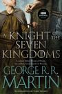 Texte: A Knight of the Seven Kingdoms, George R. R. Martin. Ein Junge und ein Mann mit Schwert, mittelalterliche Kleidung.