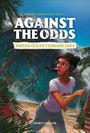 Buchtitel: "Against the Odds: Indian Ocean Tsunami 2004." Mädchen rennt vor einer großen Welle, Palmen im Hintergrund.