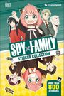 SPY×FAMILY STICKER COLLECTION. More than 800 Stickers. Fröhliche Anime-Charaktere in lebendigen Farben, teilweise kopfüber.