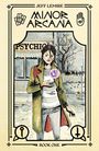 „Minor Arcana“, „PSYCHIC“, „Book One“. Illustration eines nachdenklichen Menschen mit schwebender Kristallkugel.