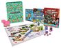 Texte: Minecraft Tipps & Hacks, Survival Challenges, Escape Rooms. Ein Brettspiel mit Spielfiguren und einem rosa Schwein.