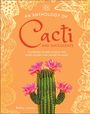 „An Anthology of Cacti and Succulents.“ Illustration mit einem blühenden Kaktus vor orangefarbenem Hintergrund.