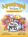 "Apostroph the 'Possum", "I Simply Can't Not", "The Can't Nots". Ein Possum spielt Schlagzeug, gemalt in lebendigen Farben.