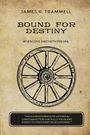 "Bound for Destiny: When Love and Faith Prevail" darüber ein Name, darunter ein Zitat. Radzeichnung auf Texturhintergrund.
