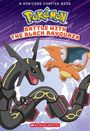 „Pokémon: Battle with the Black Rayquaza“. Zwei große, bunte Drachen stehen einander gegenüber. Logo oben, Verlag "Scholastic".