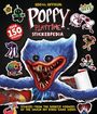 "Poppy Playtime Stickerpedia" mit „über 150 Stickers“ und verschiedenen bunten Monsterfiguren, zentrales blaues Monster.