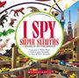 "I Spy: Super Sleuths, 6 Books of Picture Riddles." Spielzeugautos und kleine Tierfiguren in einem komplexen Bahnsystem.