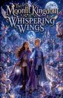 "The Moonlit Kingdom of Whispering Wings." Zwei Kinder in magischer Kleidung, umgeben von Feen, Tieren und schimmernden Schlössern.