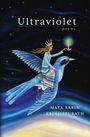„Ultraviolet poems“, Maya Sarin, Erinjippurath. Frau mit Krone auf blauem Vogel, hält Kerze, vor nächtlichem Himmel.