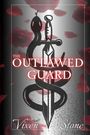 "The Outlawed Guard" in rotem Text. Darunter "Vixen Stone". Eine Schlange umschlingt ein Schwert vor rosa Blütenblättern.