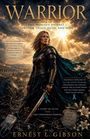 „Warrior“: Eine Frau in Rüstung hält ein Schwert. Sonnenstrahlen brechen durch Wolken über einer Schlachtfeldszene.
