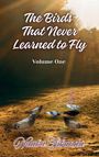 "Die Vögel, die nie fliegen lernten," "Volume One", "Ndaba Sibanda". Tauben auf sonnigem Boden, umgeben von Bäumen.