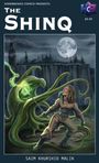 Comic-Titel: "The Shinq" von Saim Khurshid Malik. Eine Frau kämpft gegen ein grünes Monster, Stadt im Hintergrund, Vollmond.