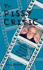 "The Pissy Critic" in schwarzer Schrift auf blauem Hintergrund. Filmstreifen und ein Mann, der seine Brille hochzieht.