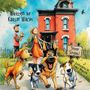 Text: "Written by Kaitlin Walsh", "Snoop School", "Illustrated by Emily Mueller". Illustration: Fröhliche Hunde, rotes Haus im Hintergrund, fröhliche Menschen.