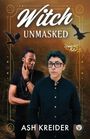 "Witch Unmasked" und "Community Magic". Zwei Personen vor einem Waldhintergrund, mit Rabe und Drachen im Flug.