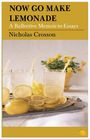 "NOW GO MAKE LEMONADE" steht oben. Zwei Gläser Limonade mit Zitronenscheiben. Gelbe Blumen im Hintergrund.