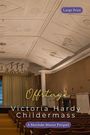 Text oben: "Large Print". Unten: "Offstage", "Victoria Hardy Childermass", "A Marduke Manor Prequel". Theaterinnenraum mit Stühlen.