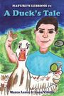 "Nature's Lessons #1: A Duck's Tale. Marco Lerra & Luca Vitello. Illustration: Junge mit Ente, hebt Hand. Tennisschläger."