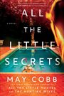 "ALL THE LITTLE SECRETS", May Cobb, Wasser in einem Pool, Frau mit Hut, Statue, orangefarbener Hintergrund, Feuerflammen.