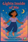 „Lights Inside of Me“ von Brooke Shapiro. Eine fröhliche Illustration eines Mädchens im Himmel mit Sternen und Wolken.
